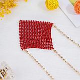 Пэстисы металлические красные в форме квадрата с цепочками, фото 2