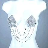 Пэстисы металлические красные в форме квадрата с цепочками, фото 5