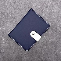 Блокнот на застежке в клетку А6 темно-синий