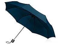Зонт складной Columbus, механический, 3 сложения, с чехлом, темно-синий