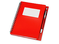 Блокнот Контакт с ручкой, красный