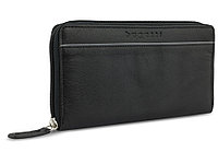 Кошелёк женский BUGATTI Banda, с защитой данных RFID, чёрный, кожа/полиэстер, 18,5х2х10 см