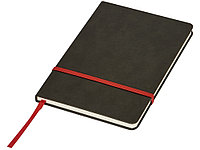 Блокнот Color линованный А5 в твердой обложке с резинкой, серый/красный