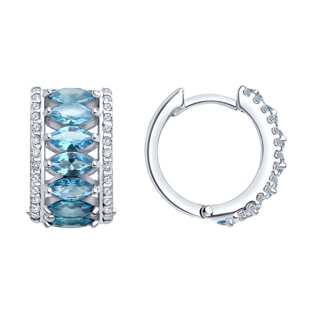 Серьги из серебра с ситаллами и фианитами  94-320-02192-1, фото 1