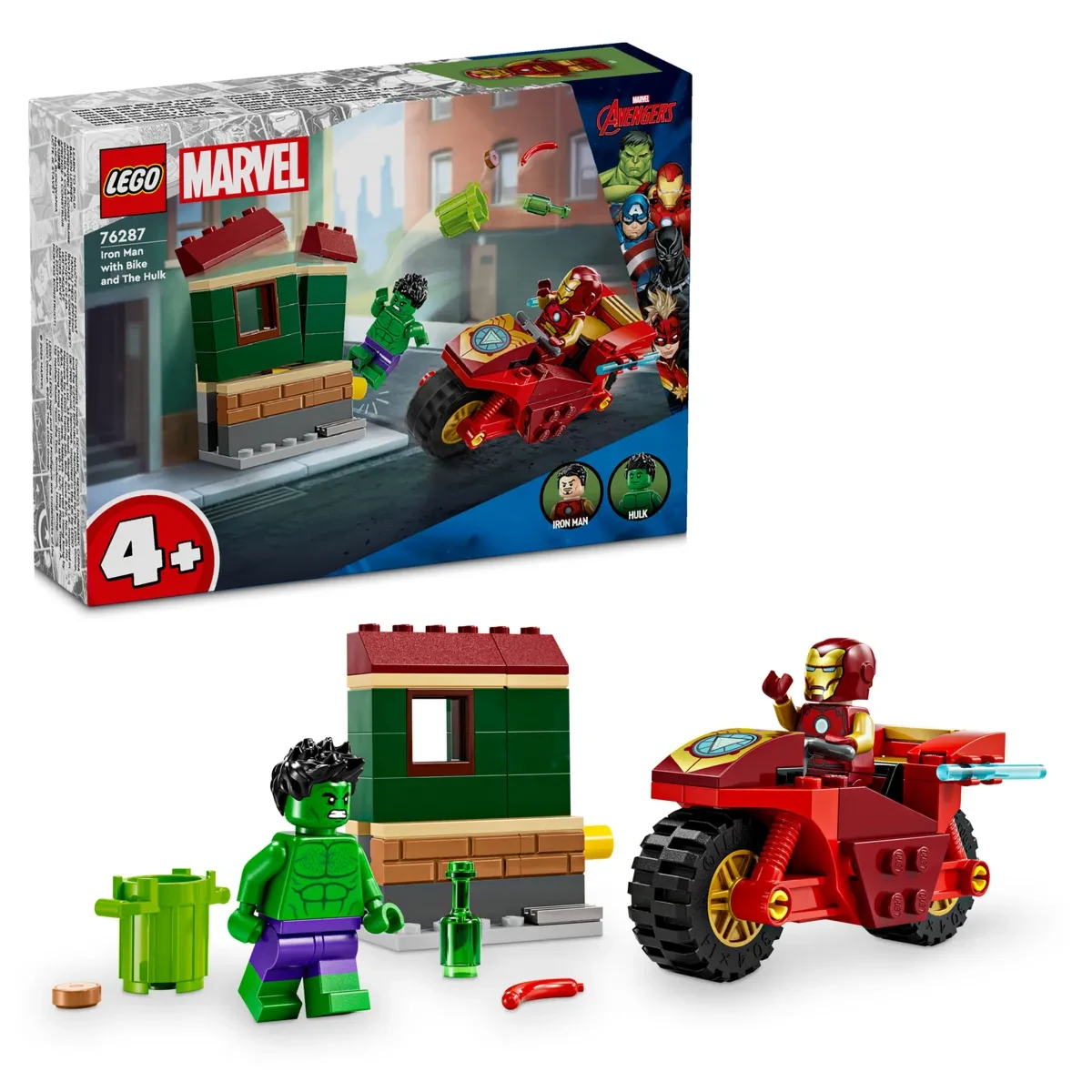 Лего Железный Человек на мотоцикле и Халк Lego