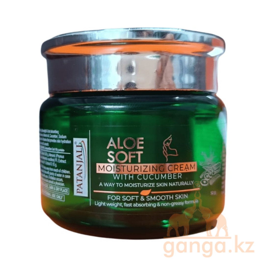 Увлажняющий крем для лица с алое и огурцом (Aloe soft with cucumber moisturizer cream PATANJALI), 50 гр, фото 1