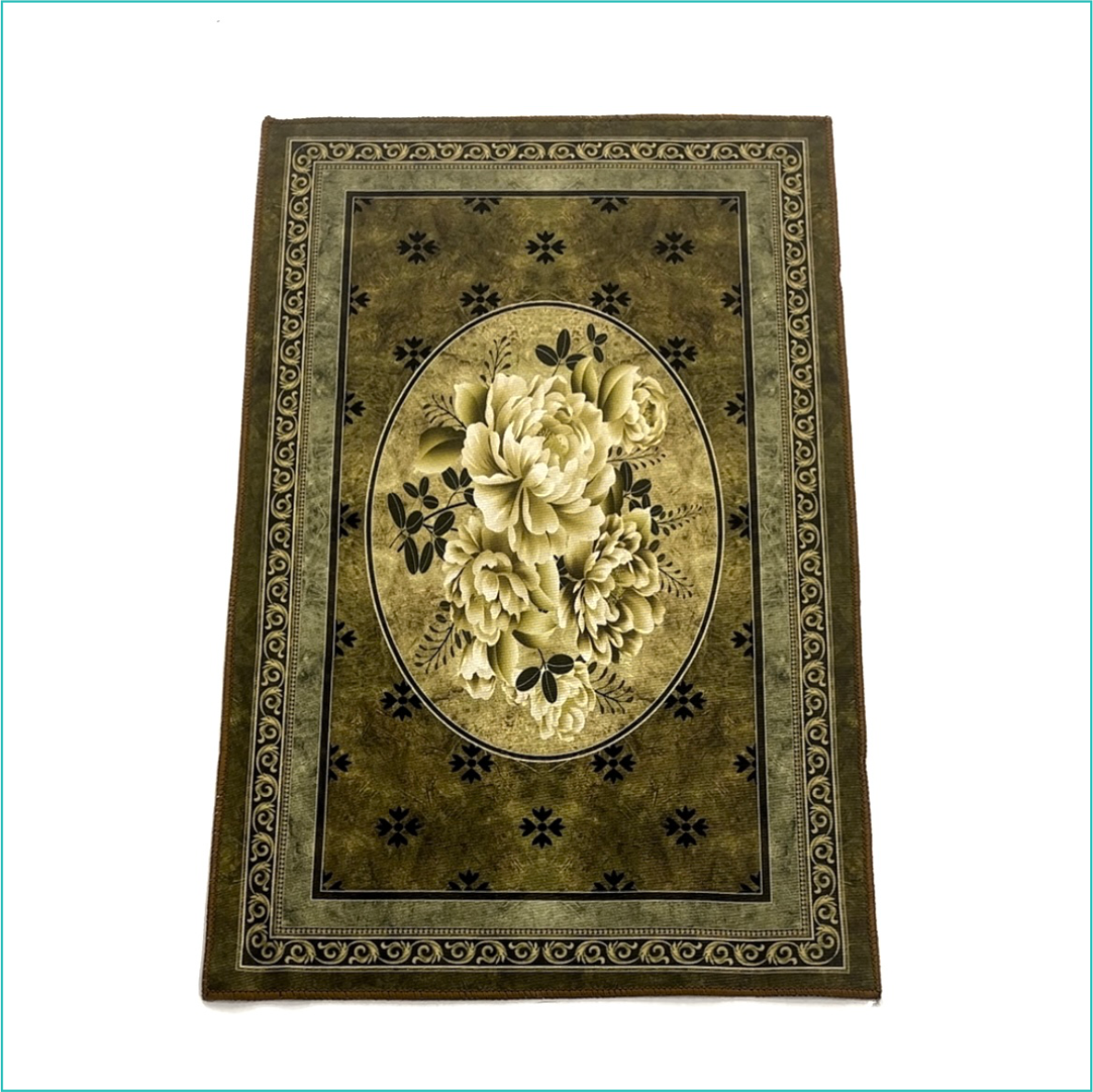 Напольный коврик для дома "Бежевые пионы" (80х120 см)