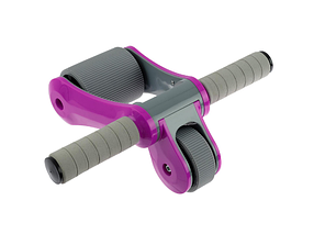 Ролик для пресса 2 колесика (цвет розовый, серый)