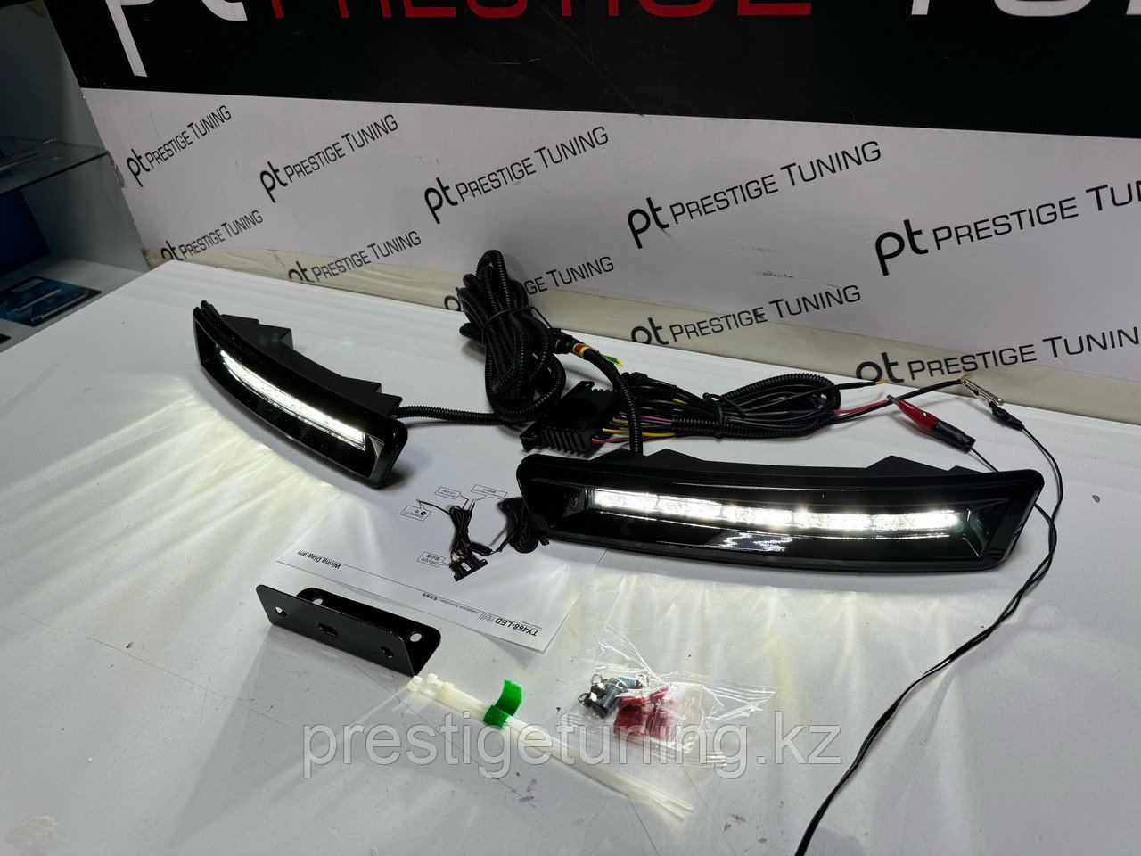 ДХО (вырезные в бампер) на Land Cruiser Prado 150 2010-17 (Черный цвет)