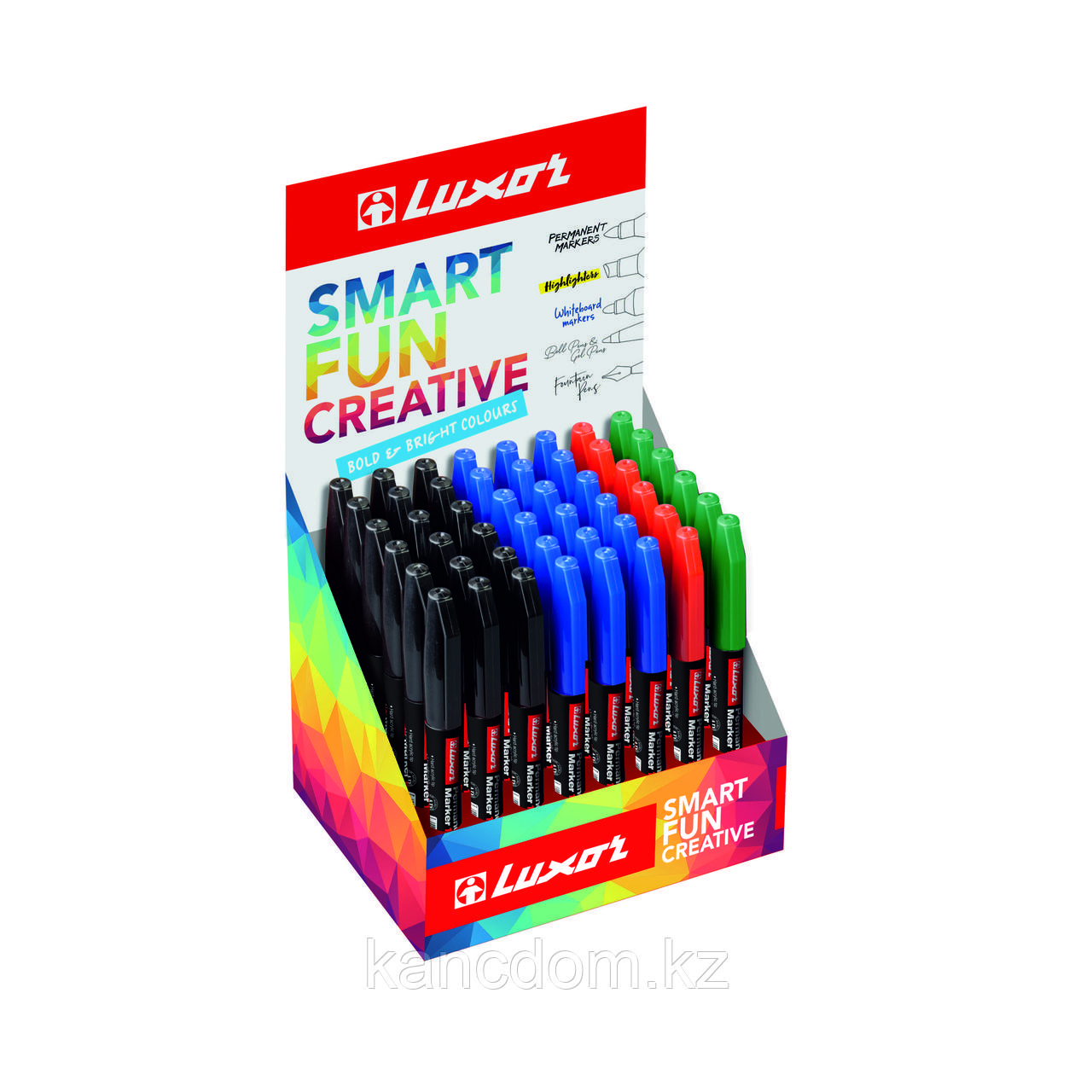 Маркер перманентный LUXOR "100" Черный/ Синий/Красный/Зеленый 3410