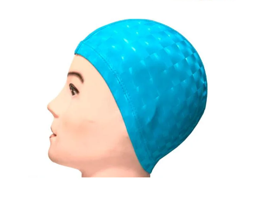 Шапочка для плавания PU SWIMMING CAP (цвет голубой)
