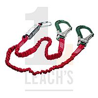 BIG BEN Twin Elasticated Fall Arrest Lanyard with Wide Opening Alloy Scaffold Hooks / BIG BEN двойной