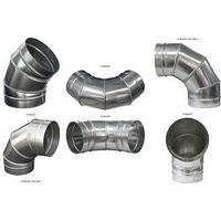 Отвод воздуховода круглый, Диаметр 125 мм, ниппельный