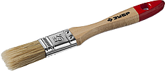 ЗУБР УНИВЕРСАЛ, 25 мм, 1″, светлая натуральная щетина, деревянная ручка, все виды ЛКМ, плоская кисть