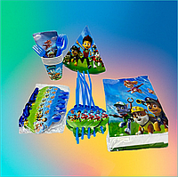 Набор одноразовой посуды для праздника "Щенячий патруль" (43в1)