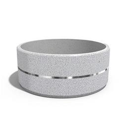 Вазон из композитного мрамора c металлической вставкой