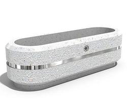 Вазон из композитного мрамора, c металлической вставкой