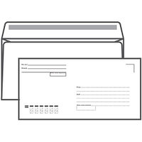 Конверт Е65 OfficeSpace (110х220 мм) белый, с подсказом, отрывная лента