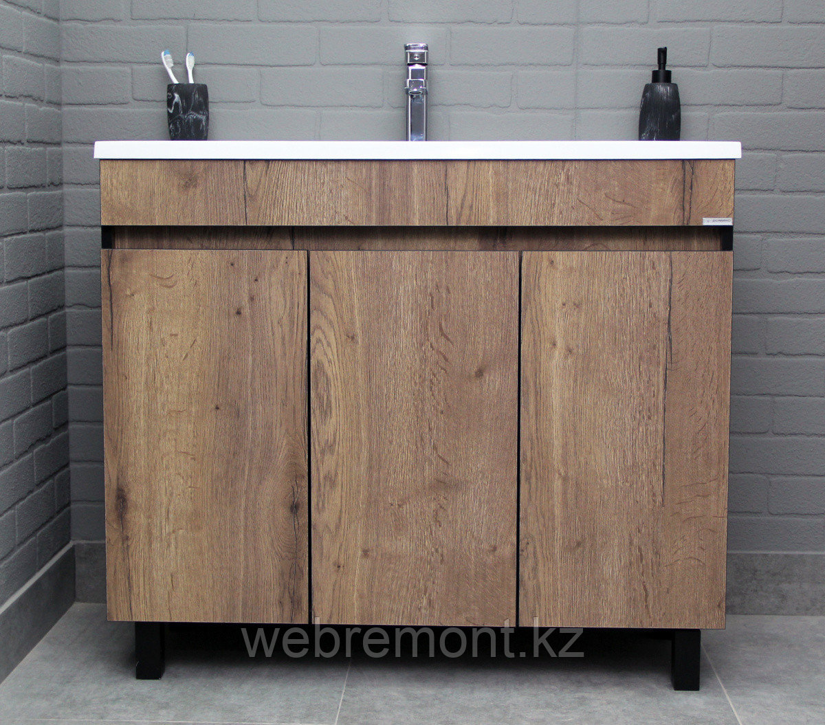 Тумба с раковиной "Modul 100 Dolche Dark" напольная ДОМИНО