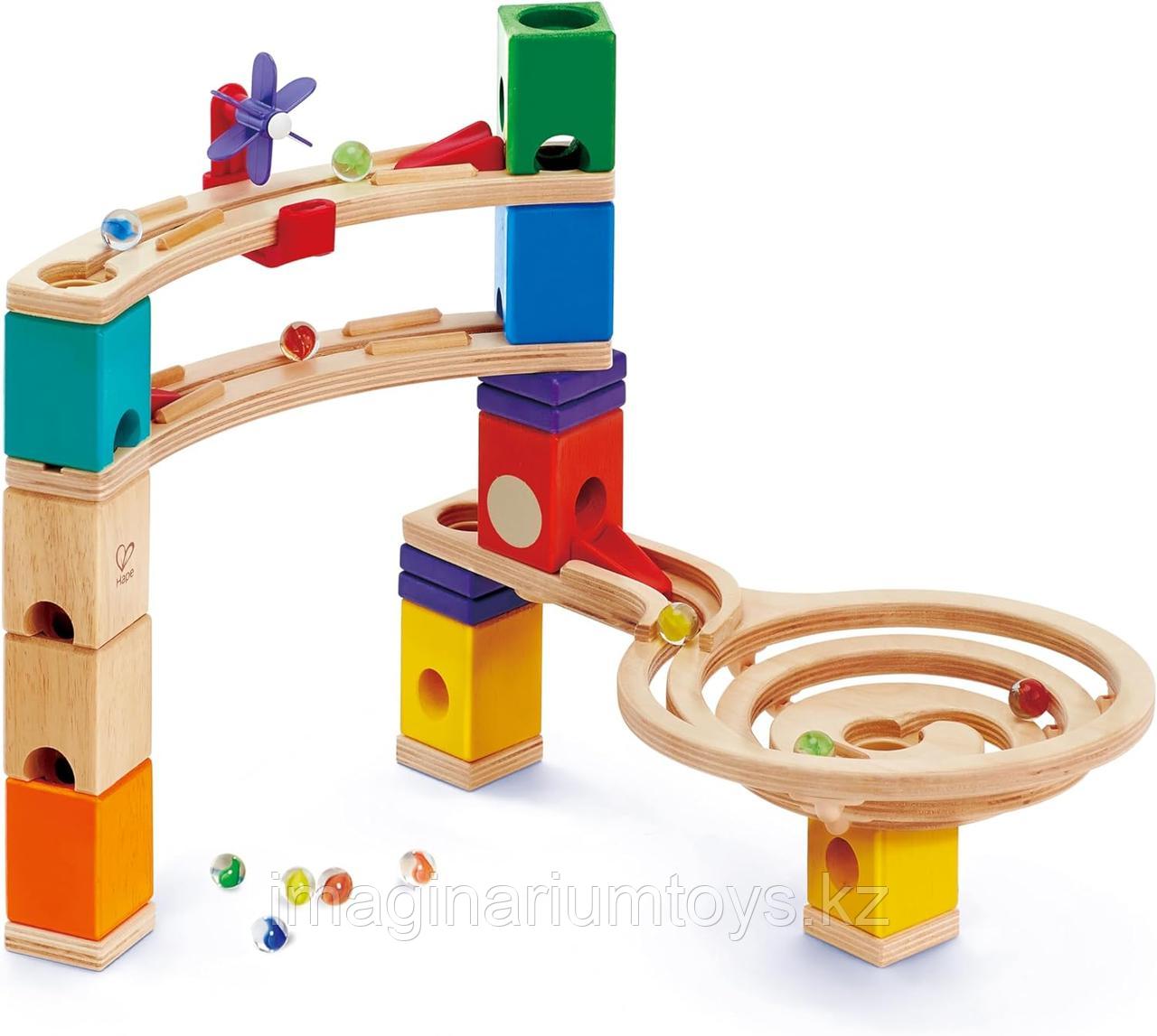 HAPE Quadrilla Деревянный конструктор Гонка с шариком и переходами