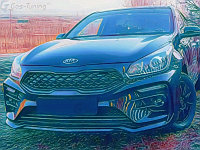 Передний бампер "Kudos Romb" (АБС-пластик) для Kia Rio 2017-2020