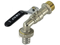 Кран шаровый никель Ду20 (3/4") Ру16 нар. резьба со штуцером