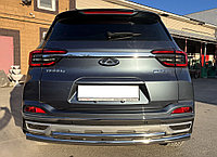 Защита заднего бампера двойная Папа Тюнинг d60/42 для Chery Tiggo 4 Pro 2022-