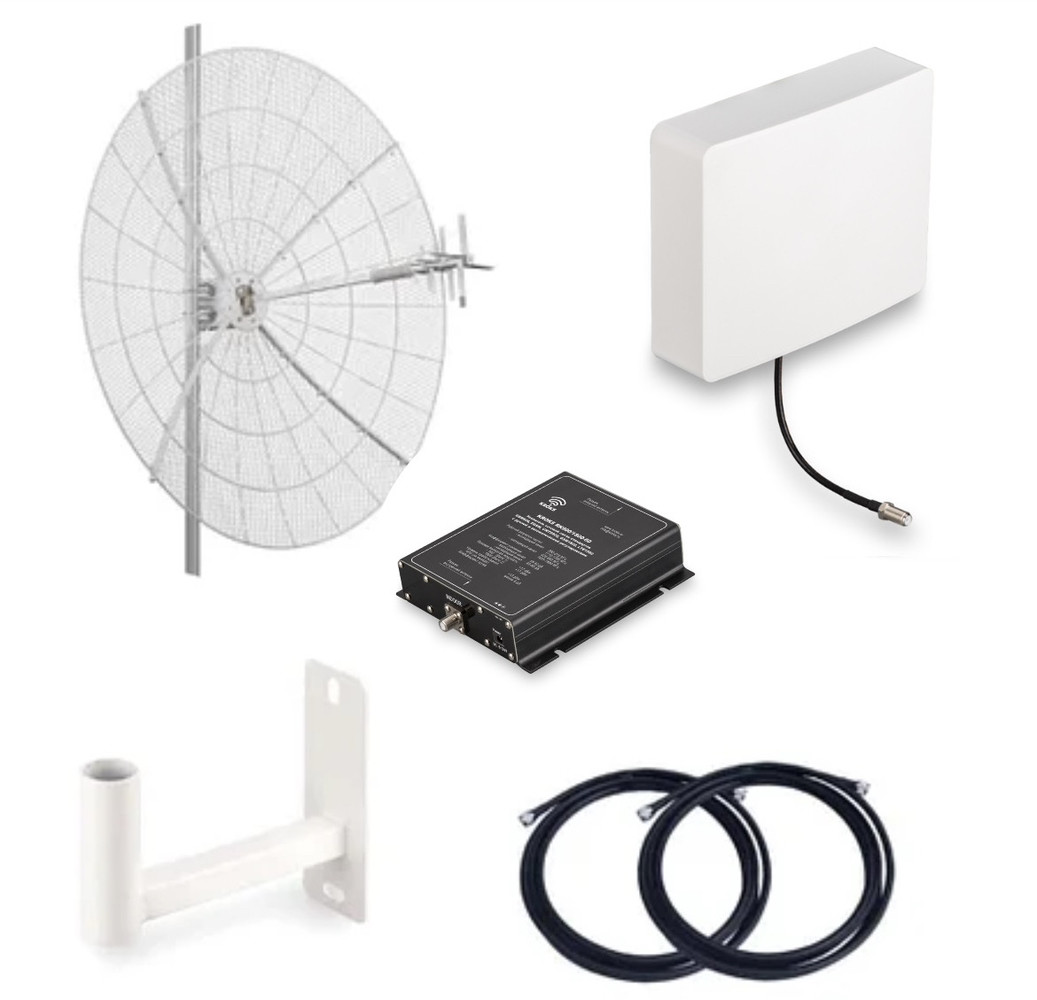 Комплект усиления сотовой связи 2G/4G/LTE KROKS репитер RK900/2100-60, KNA27-700/2700, фото 1