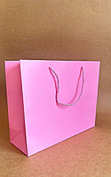 Картонный пакет розовый 26*32*11