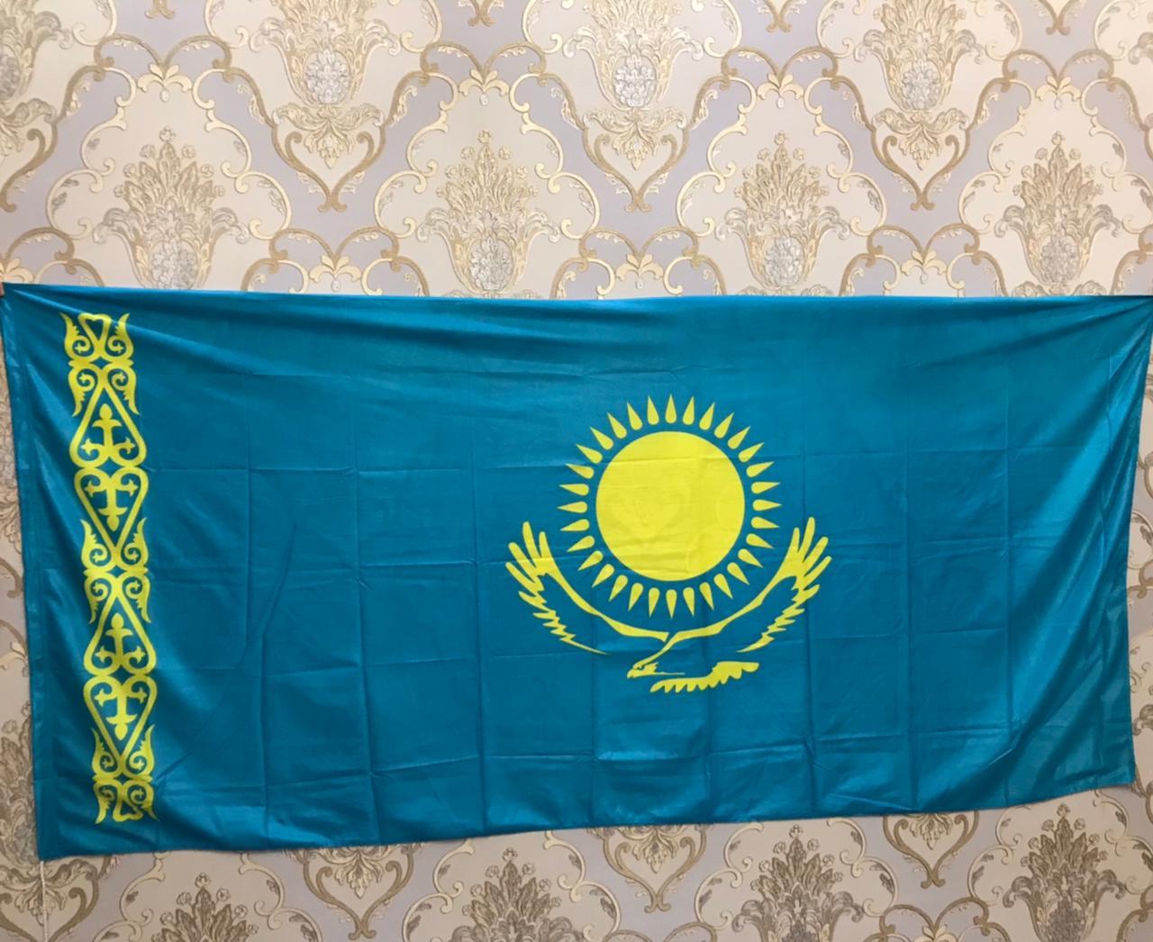 Государственный Флаг РК, политекс, 1х2 м - фото 1 - id-p119222597