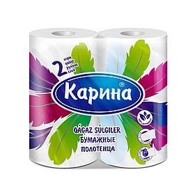 Бумажные полотенца Карина 2 рулона (перья)