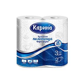 Бумажные полотенца Карина 2 рулона.