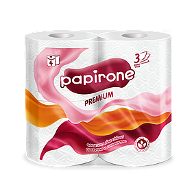 Туалетная бумага "Papirone" (Premium), 4 рулона