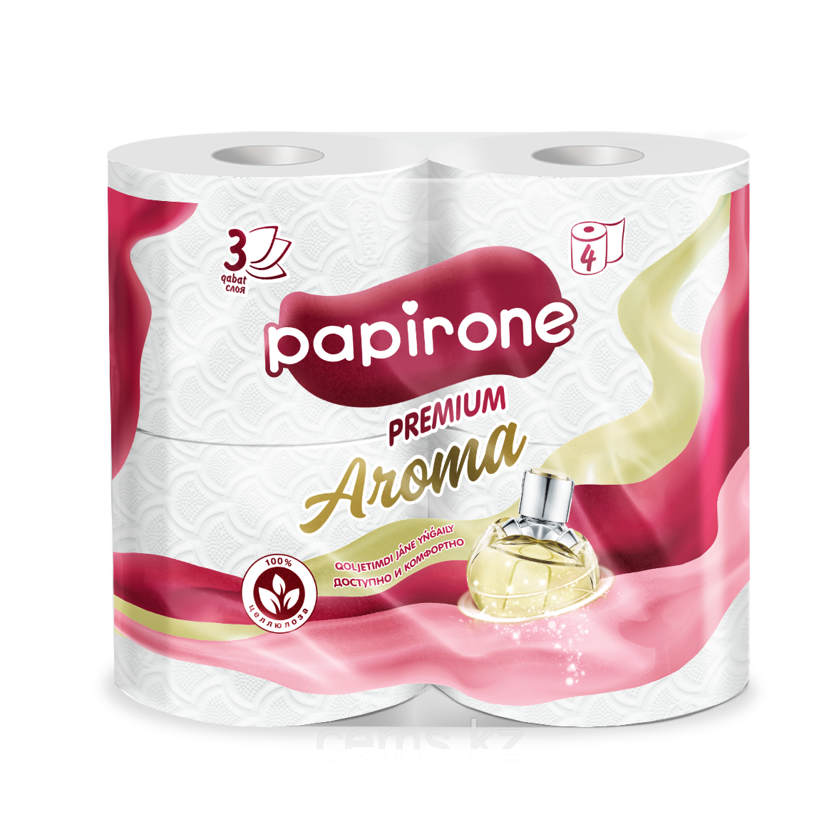 Туалетная бумага "Papirone" (Premium), Aroma 4 рулона