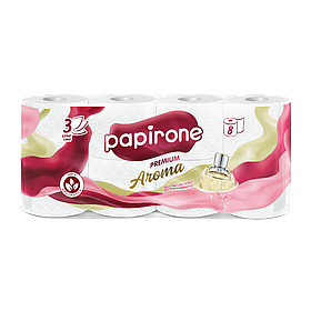 Туалетная бумага "Papirone" (Premium), Aroma 8 рулонов