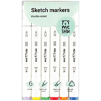 Набор маркеров для скетчинга MESHU 06цв., основные цвета