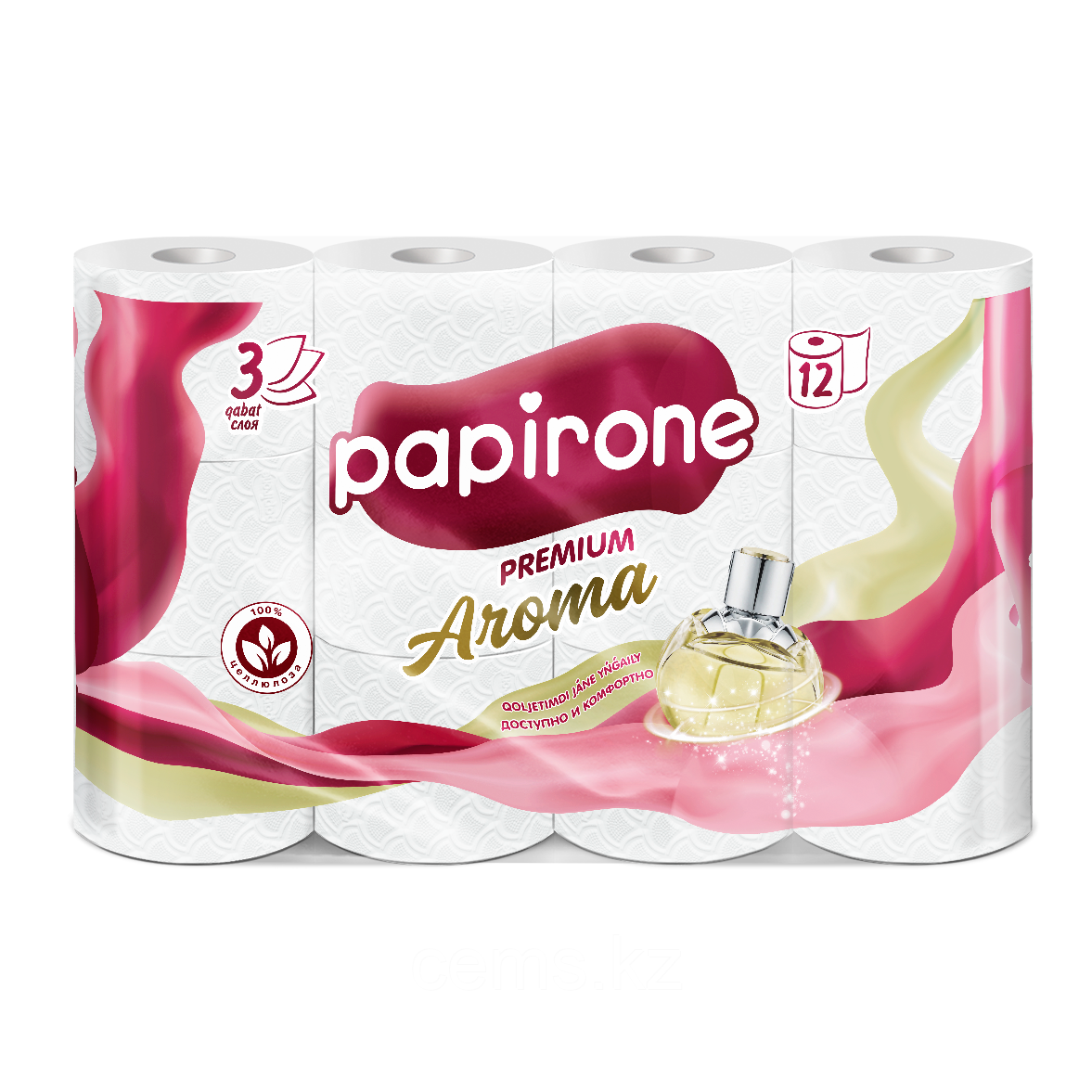 Туалетная бумага "Papirone" (Premium), Aroma 12 рулонов