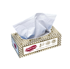 Салфетки в коробке Papirone 155*200, 3 слоя, 80шт, золото