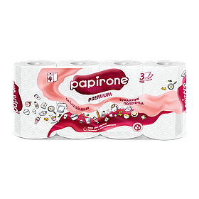 Бумажные полотенца "Papirone" (Premium) 4 рулона