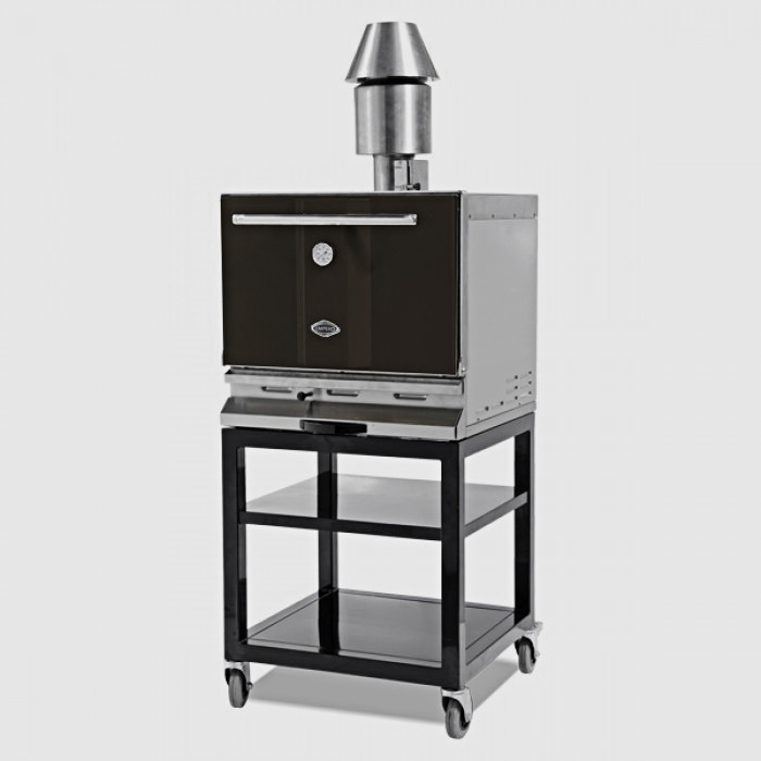 Профессиональная печь на древесном угле Черная EMPERO