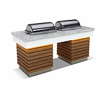 Горячий буфет для блюд с мраморной столешней   Chafing Dishes без подсветки EMPERO