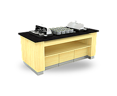 Фуршетный модуль с подогревом и отделением для тарелок Серия Santa Fe Inoksan