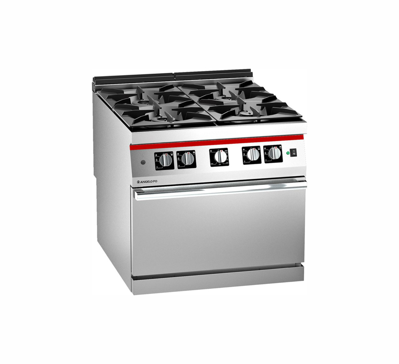 ГАЗОВАЯ ПЛИТА С ЧЕТЫРЬМЯ КОНФОРКАМИ И ГАЗОВОЙ КОНВЕКЦИОННОЙ  ПЕЧЬЮ Angelopo