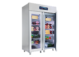 Вертикальный МОРОЗИЛЬНИК 2  СТЕКЛЯННЫЕ ДВЕРИ PROFESSIONAL LINE FRENOX -30