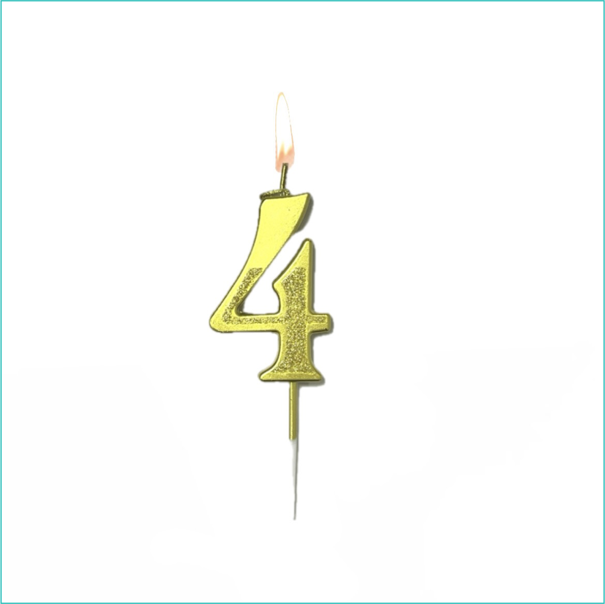 Свеча-цифра на торт "4" (золото с напылением)