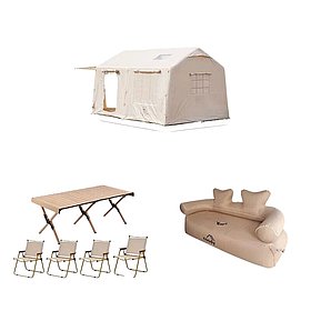 Палатка в комплекте со столом, стульями и надувным диваном 3*4*2,5