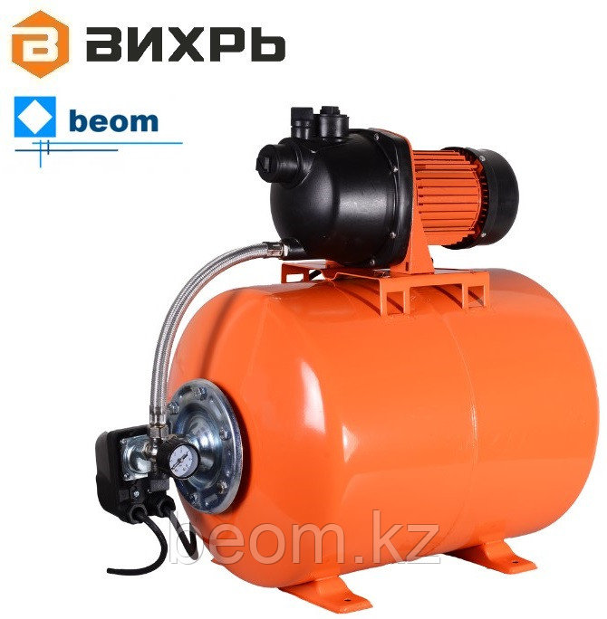 Насосная станция Вихрь АСВ-1200/50 (1200Вт | Ø 25мм | 220В от 0 до 4.2 м3/час | от 5 до 40 м Напор | Бак 50л)