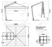 Зонт уличный на боковой опоре 4м*4м, фото 8
