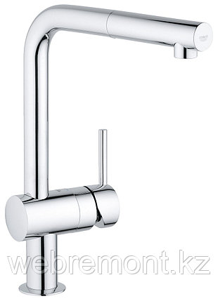 Смеситель для кухонной мойки GROHE Minta с вытяжным L-изливом, хром, фото 1
