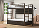 Двухъярусная кровать металлическая "Малага Твист" с ящиками и полками, фото 3
